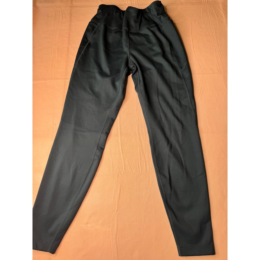 MPG Sport Womens Turquoise Blue High Waisted Athletic Leggings Pockets Size L